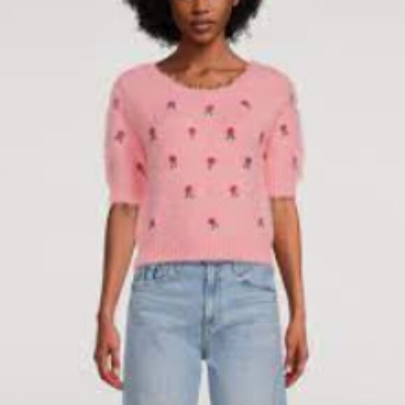 new FREE PEOPLE Winter Blooms Pullover / Pink Quartz Combo 252 - Picture 1 of 11
